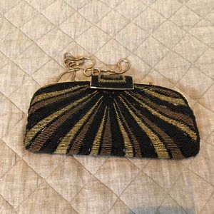 Beaded clutch.